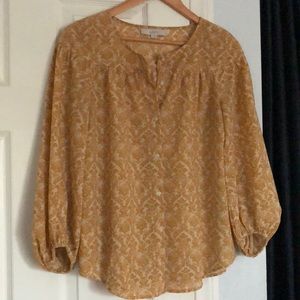 LOFT mustard yellow blouse